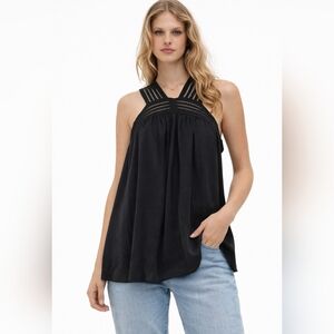 Max Studio Blouse – Black Sleeveless Flowy Top, Size Small